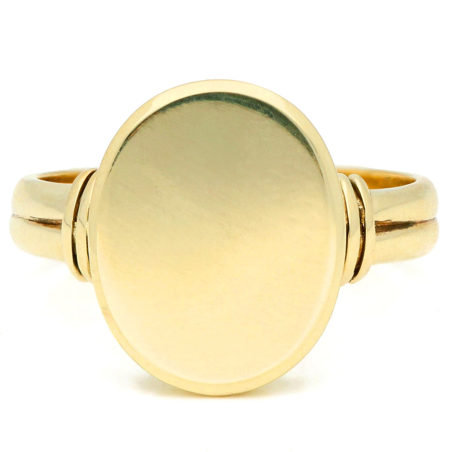 14k Plain Oval Shape Gold Signet Ring 17496-9209