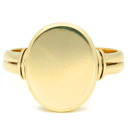 14k Plain Oval Shape Gold Signet Ring 17496-9209