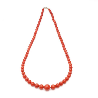 Antique Late Victorian Coral Bead Necklace. Coral jewellery