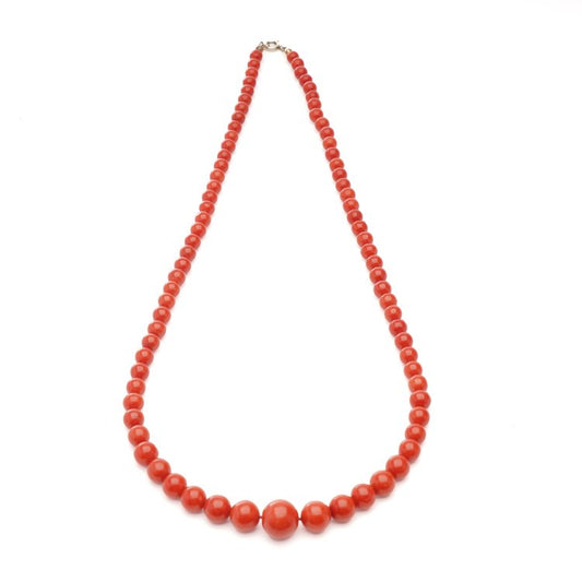 Antique Late Victorian Coral Bead Necklace. Coral jewellery