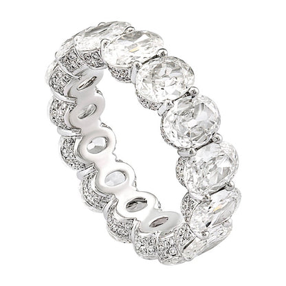 Old Cut Diamond Full Eternity Ring, 6.64 carat total, 18ct White Gold