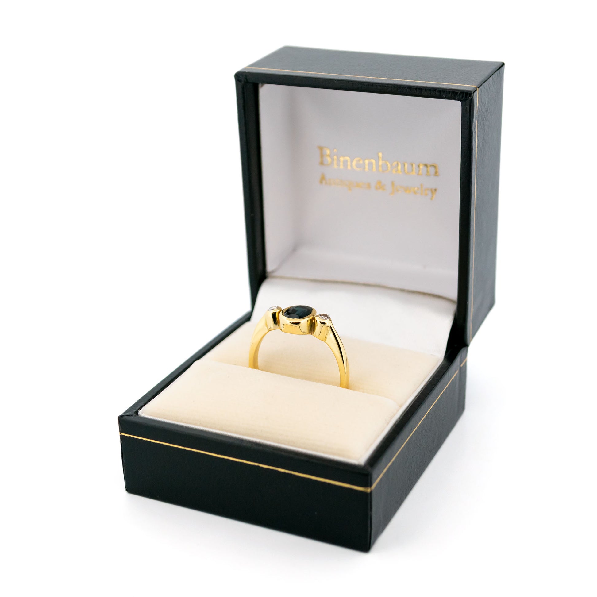 Diamond Sapphire 18k Trilogy Ring 17504-9215