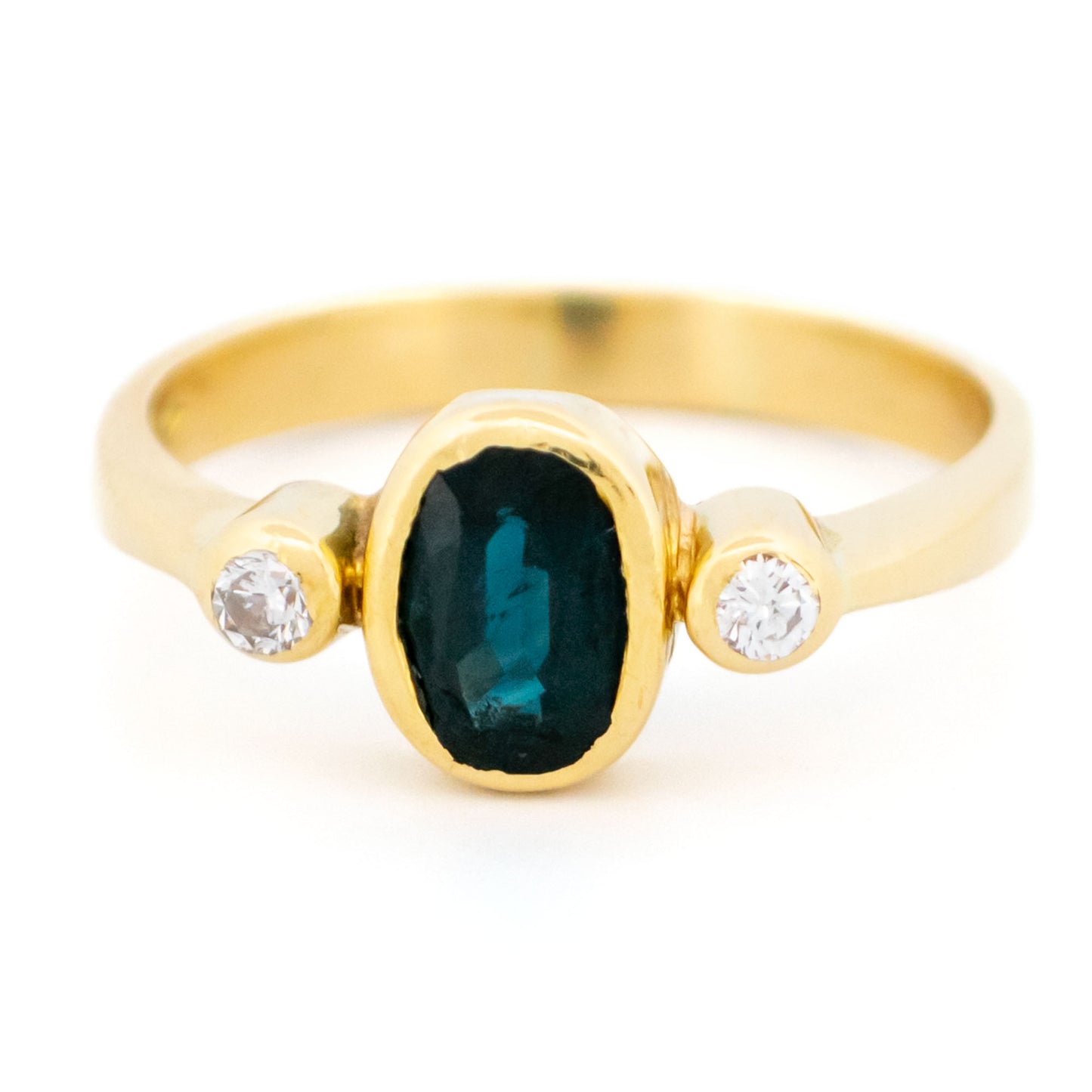 Diamond Sapphire 18k Trilogy Ring 17504-9215