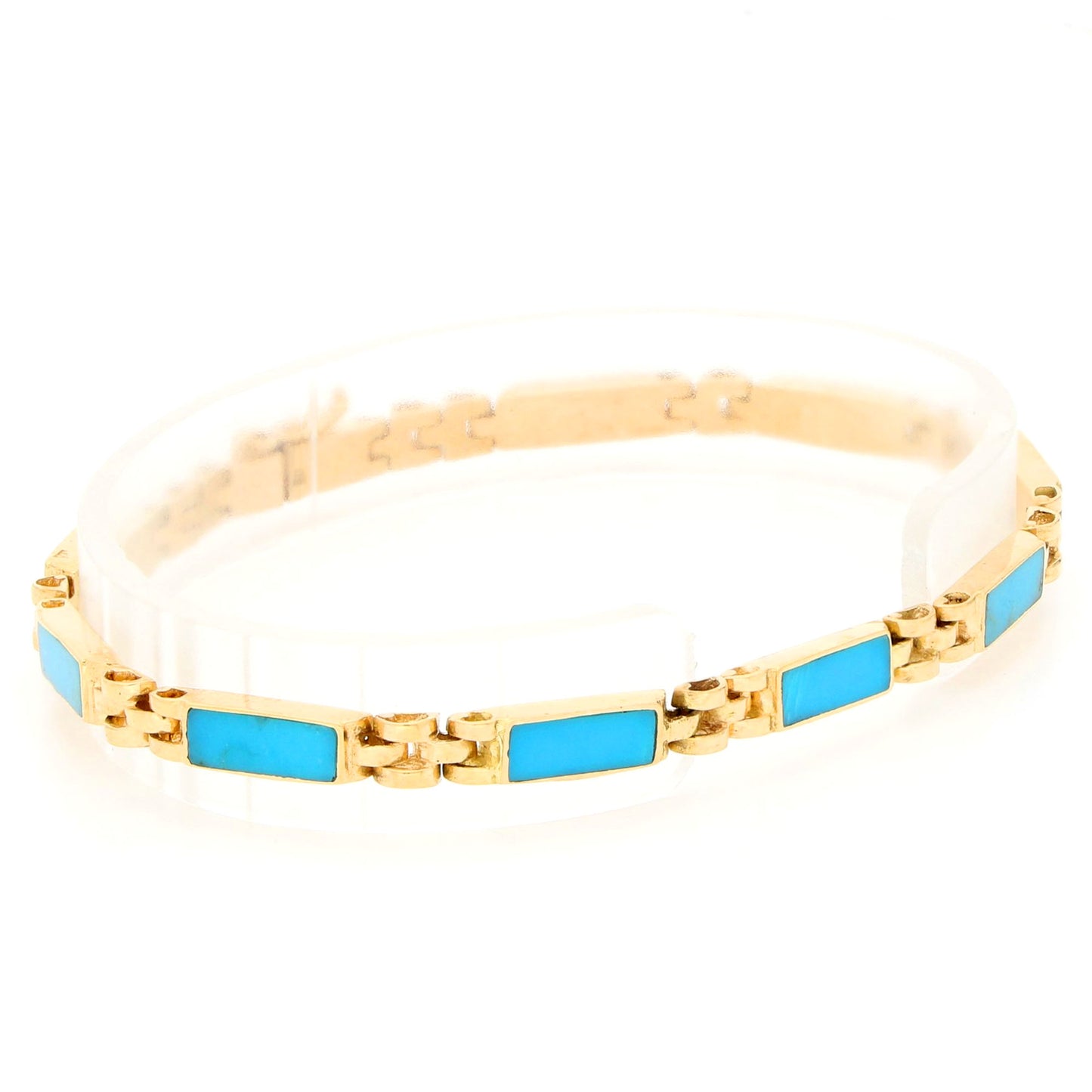 Turquoise 18 Carat Gold Link Bracelet