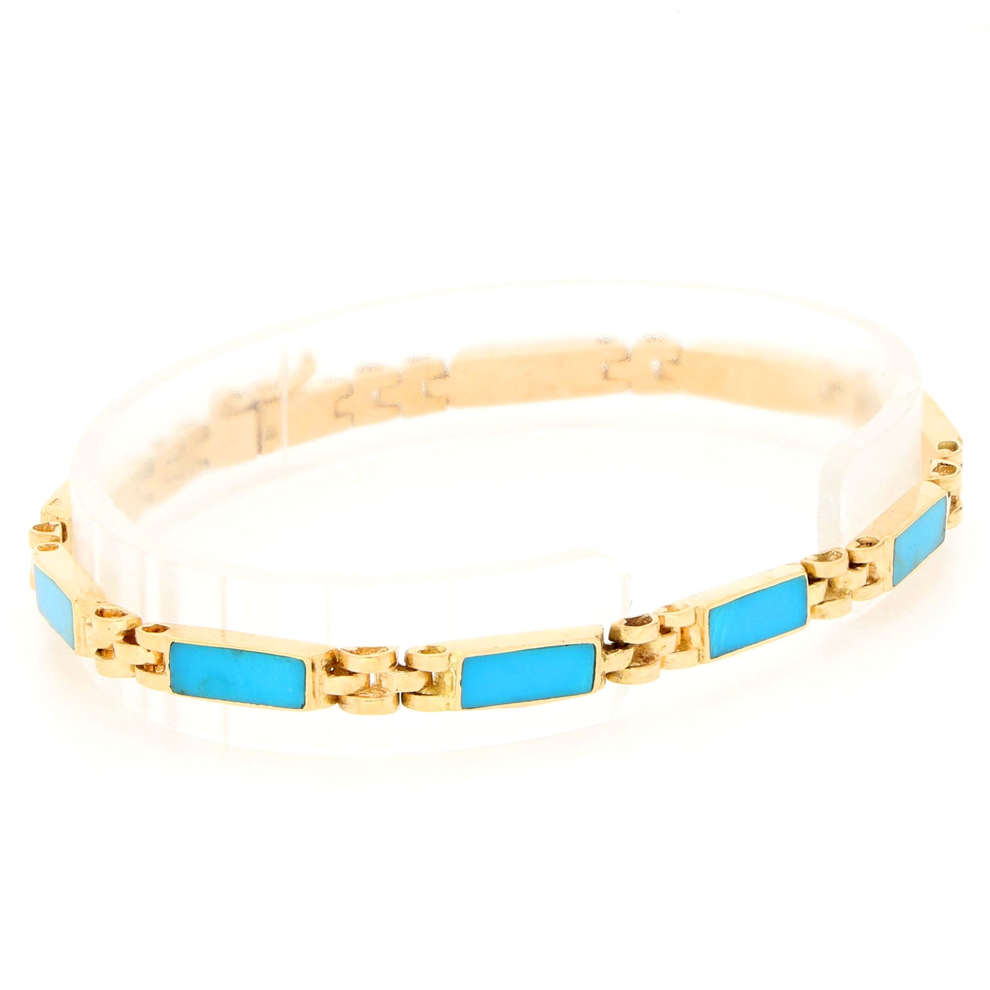 Turquoise 18 Carat Gold Link Bracelet