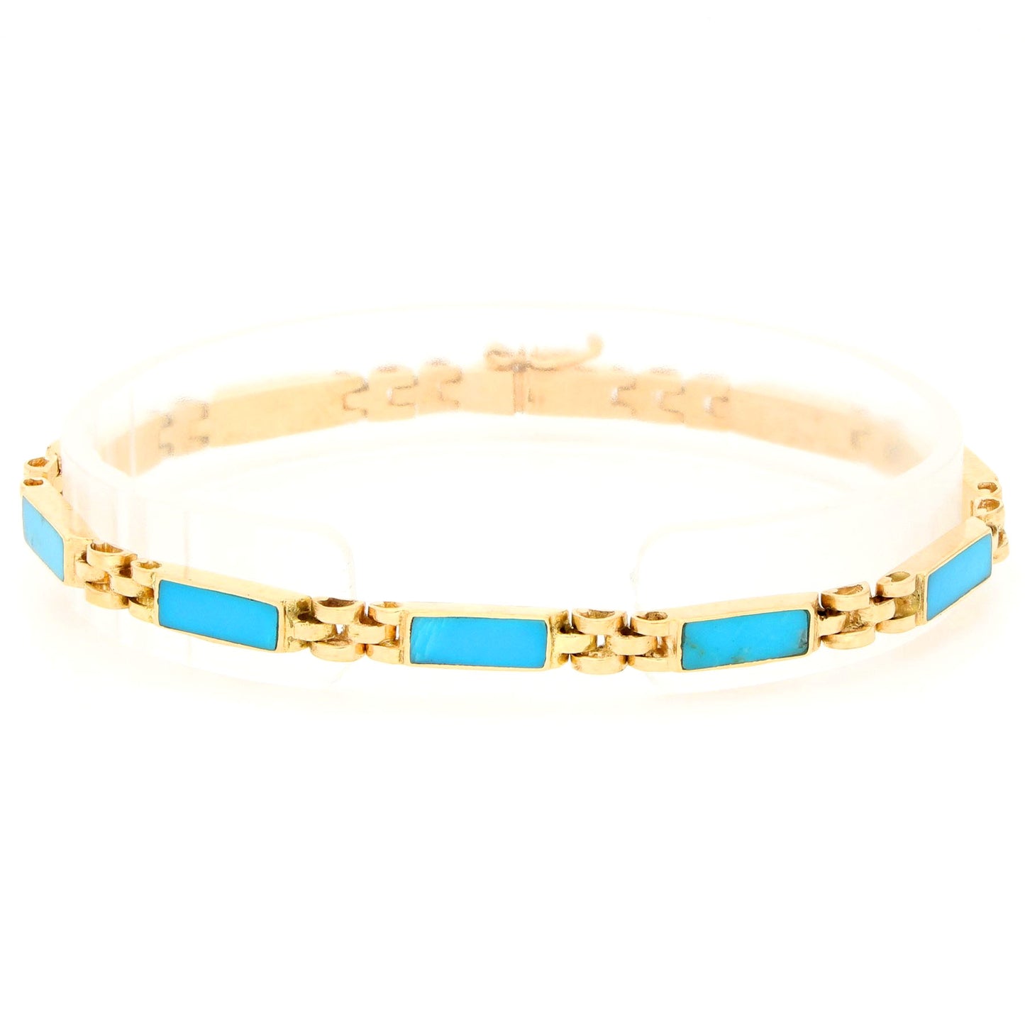 Turquoise 18 Carat Gold Link Bracelet