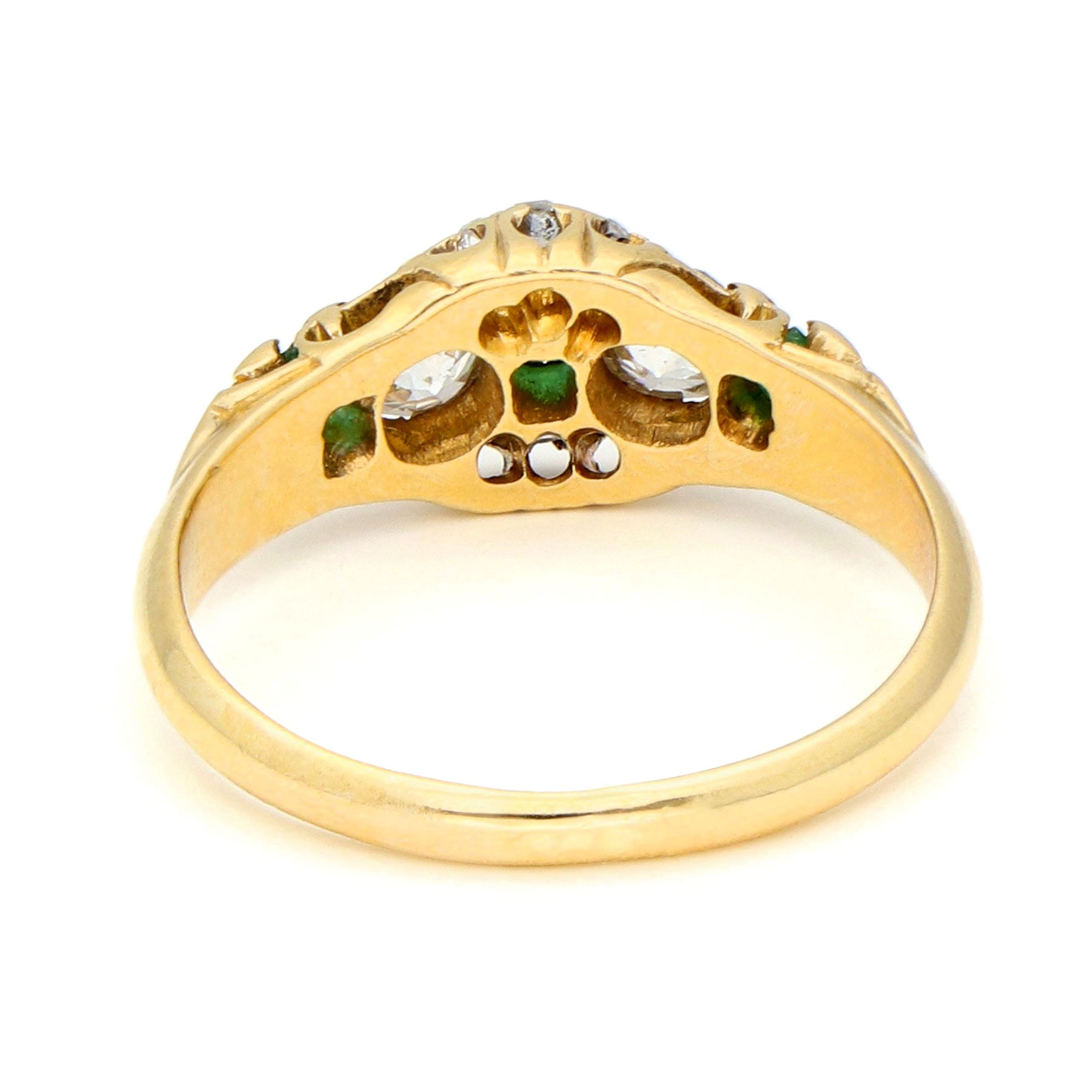 Diamond Emerald 18k Cluster Ring 17520-9223