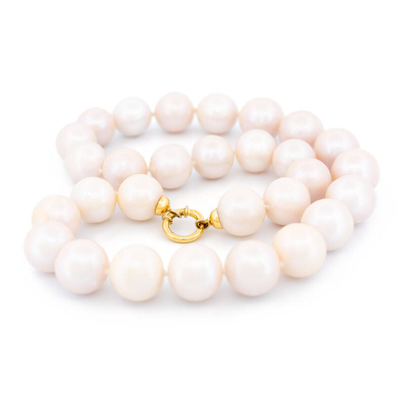 Vintage South Sea Pearl Necklace With Gold Clasp