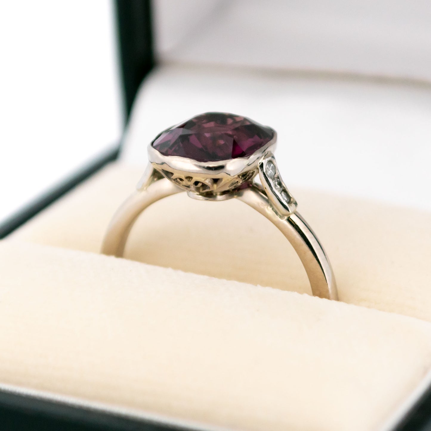 Diamond Spinel 14 Carat White Gold Solitaire Ring