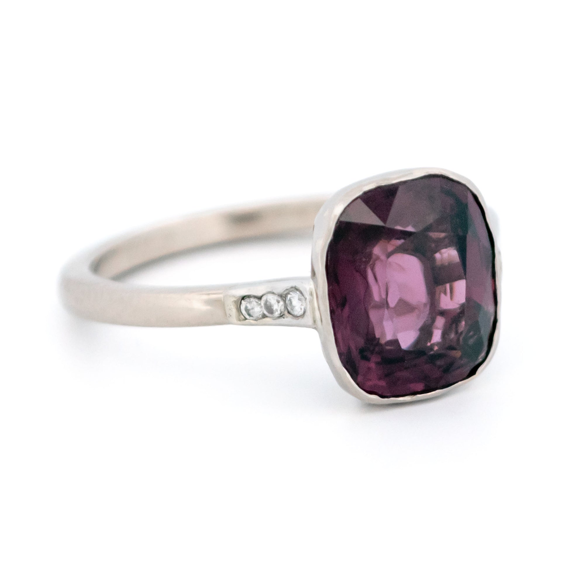 Diamond Spinel 14 Carat White Gold Solitaire Ring