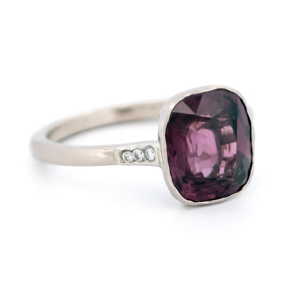 Diamond Spinel 14 Carat White Gold Solitaire Ring