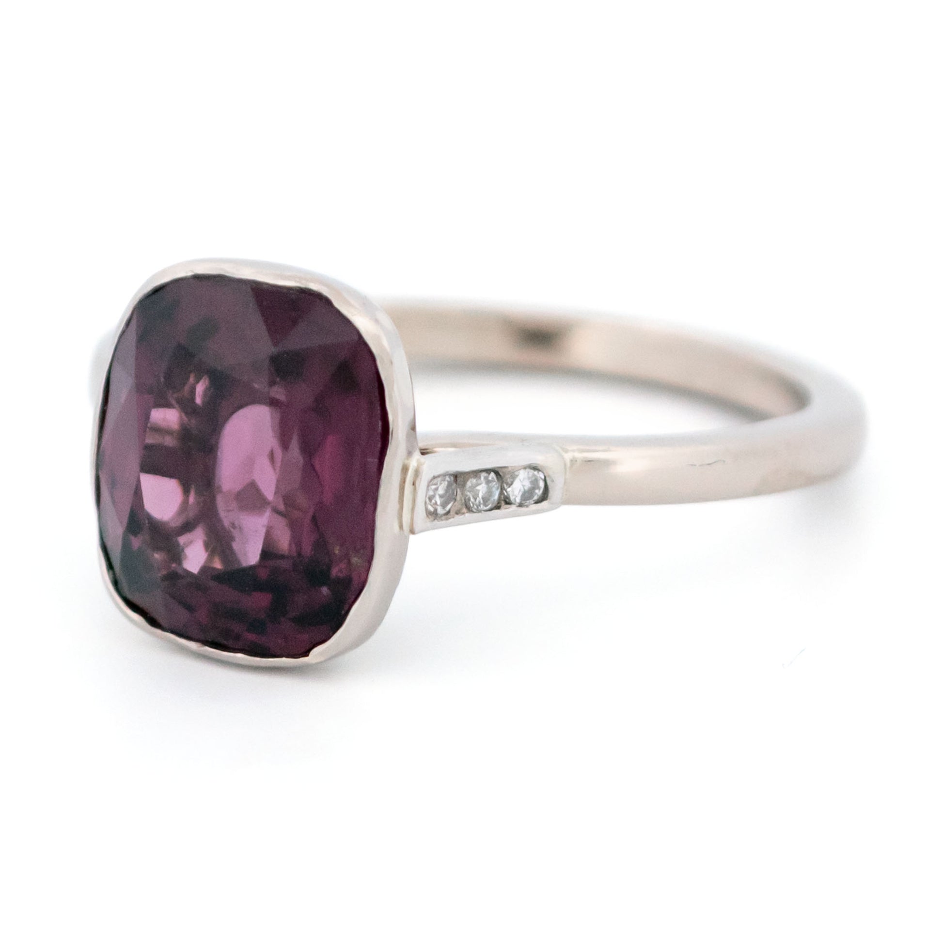 Diamond Spinel 14 Carat White Gold Solitaire Ring