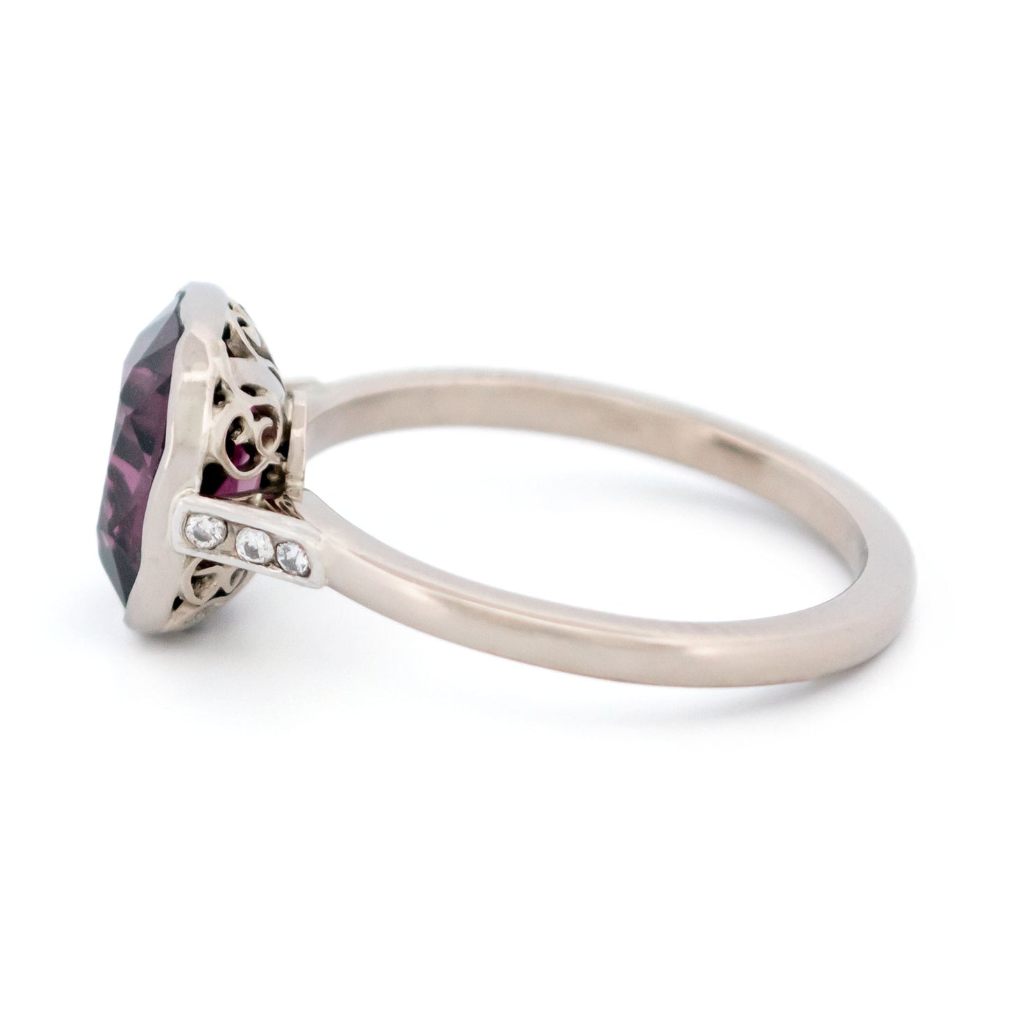 Diamond Spinel 14 Carat White Gold Solitaire Ring