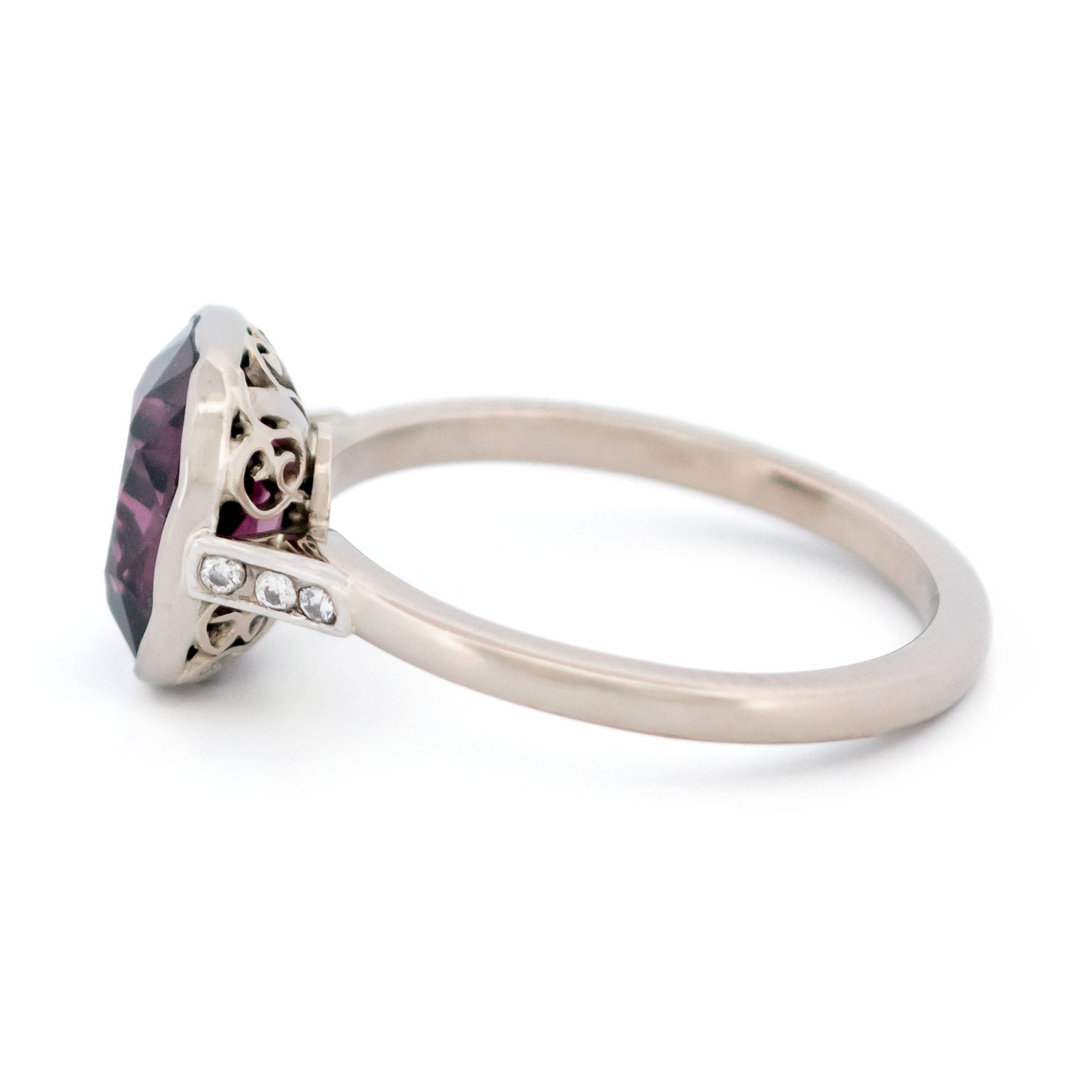 Diamond Spinel 14 Carat White Gold Solitaire Ring