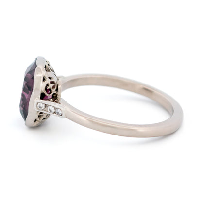 Diamond Spinel 14 Carat White Gold Solitaire Ring