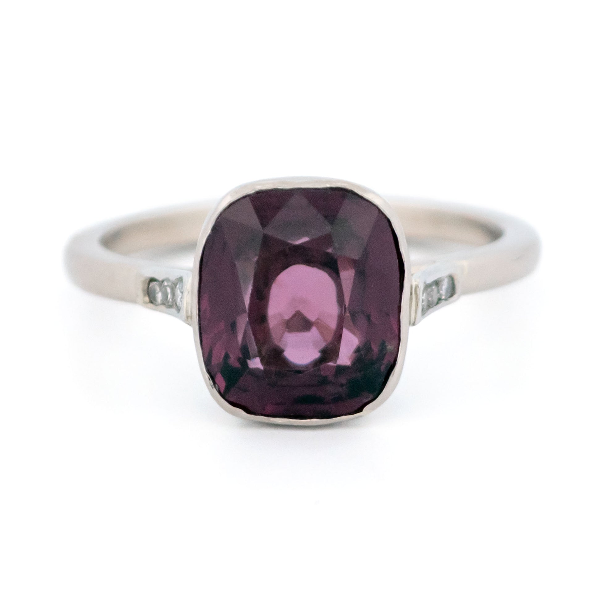 Diamond Spinel 14 Carat White Gold Solitaire Ring
