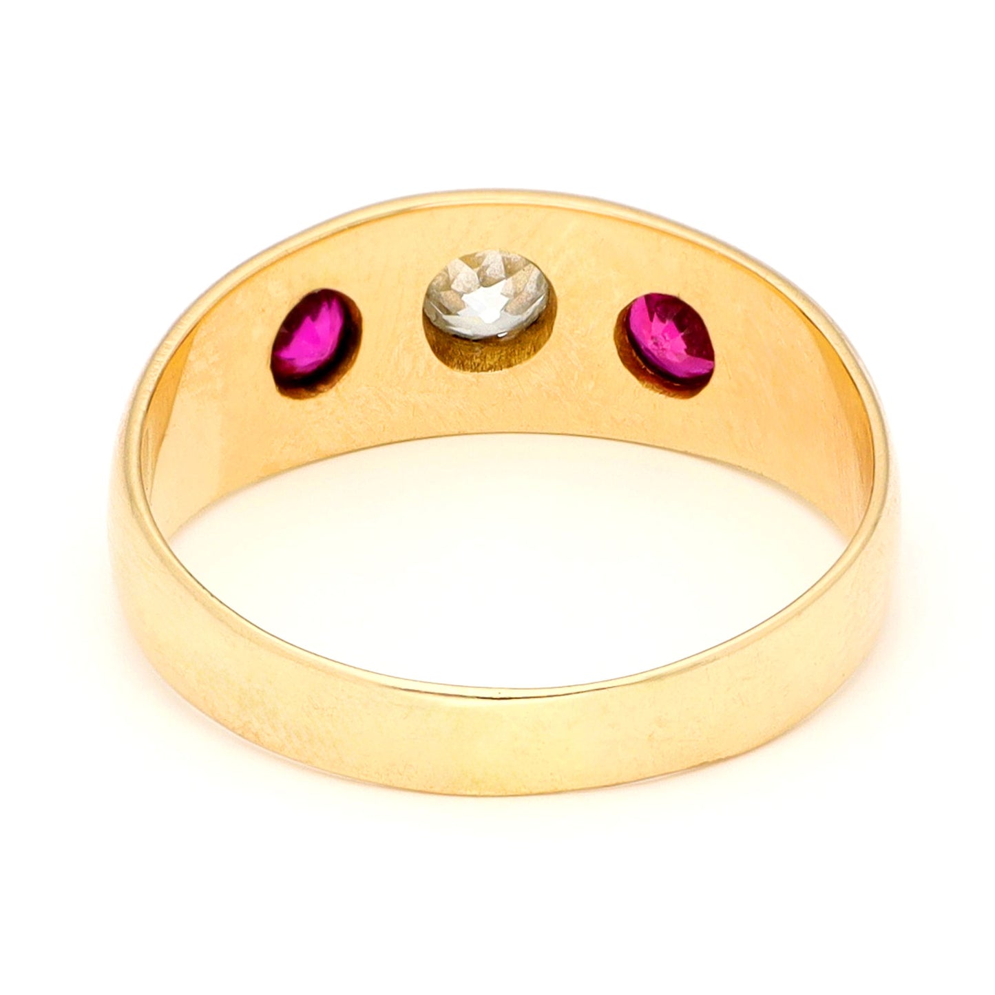 Diamond Ruby 14 Carat Gold Gypsy Ring