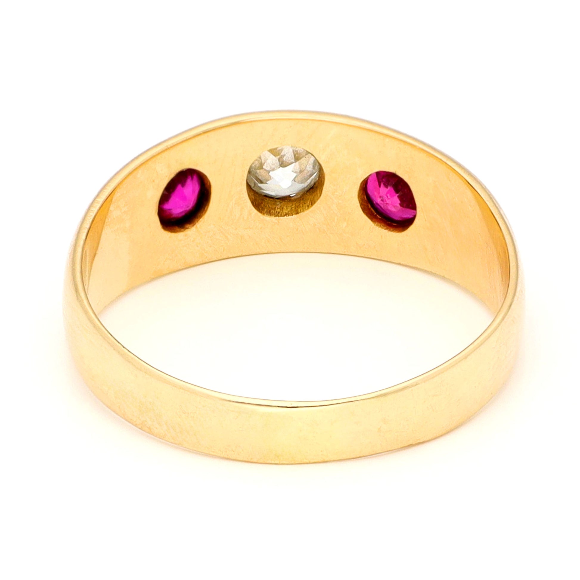 Diamond Ruby 14 Carat Gold Gypsy Ring