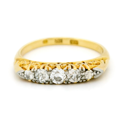 Diamond 18 Carat Gold Row Ring