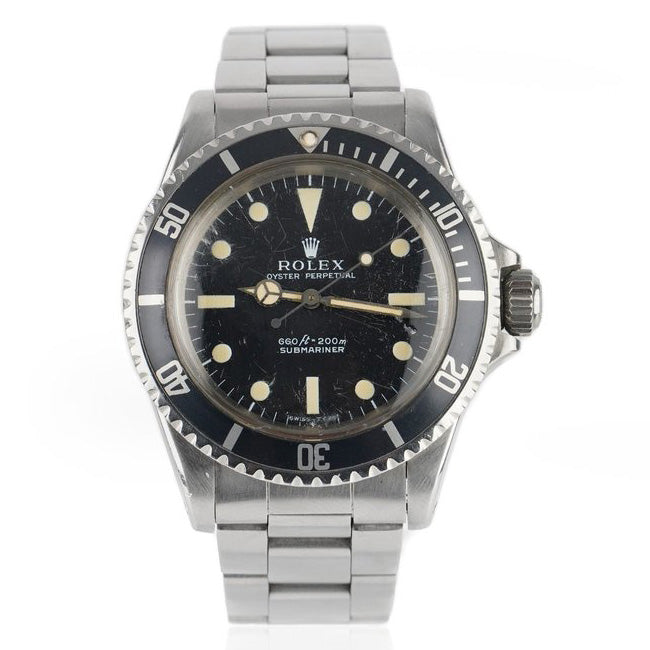 Vintage Rolex Submariner Mark I Watch in Original Condition, "No Date" Ref 5513 - 1977