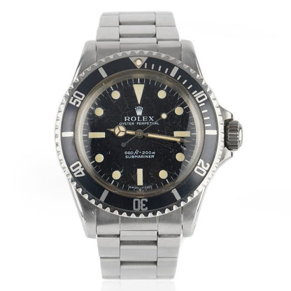 Vintage Rolex Submariner Mark I Watch in Original Condition, "No Date" Ref 5513 - 1977