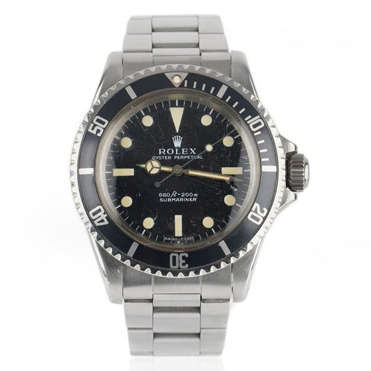 Vintage Rolex Submariner Mark I Watch in Original Condition, "No Date" Ref 5513 - 1977