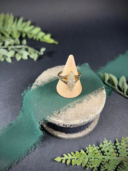 Victorian 18 Carat Yellow Gold Diamond Navette/Marquise Ring, Circa 1880