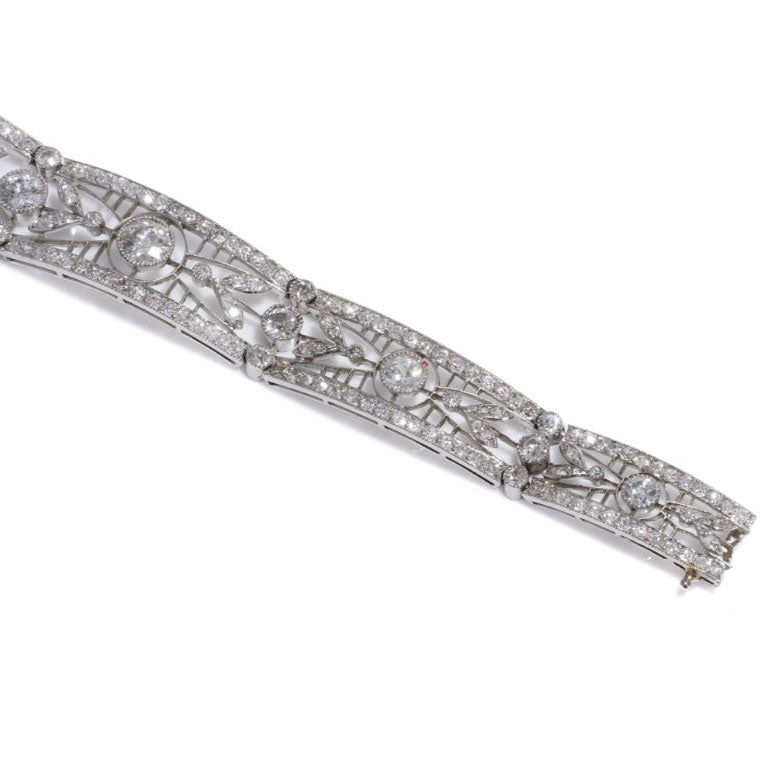 Antique Belle Epoque 4.15ct Diamond Bracelet in Platinum