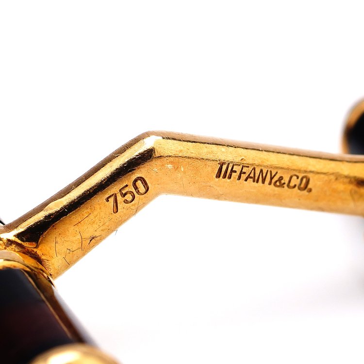 Vintage Tiffany and Co Tigers Eye and Ruby Cufflinks