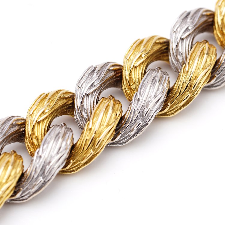 Vintage Van Cleef and Arpels Hammered 18ct Gold Bracelet