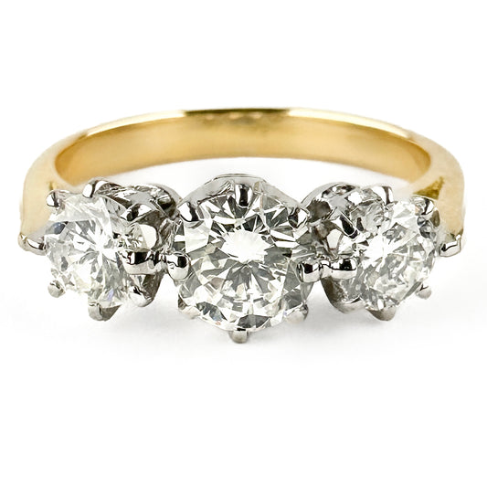 Vintage Art Deco 1.24ct Diamond Three Stone Engagement Ring