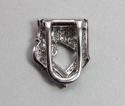 Art Deco 3.20ct Diamond Dress Clip, Signed Bailey Banks and Biddle
