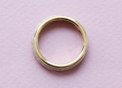 Diamond and 18ct Yellow Gold Spinning Full Eternity Ring; 18ct gold band ring with a turning inner eternity ring set with 0.40cts brilliant cut diamonds