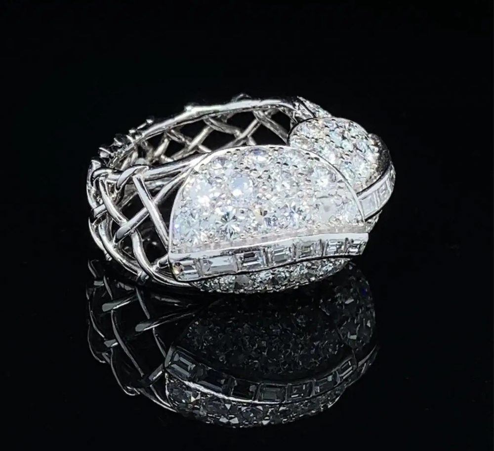 Vintage Cartier 1940s Retro 4ct Diamond Ring