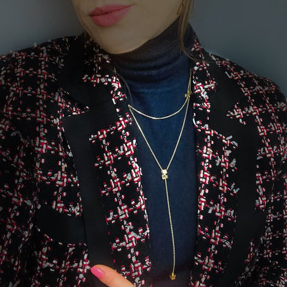 Gucci 18ct Yellow Gold Long Chain Necklace with G Logo Cubes