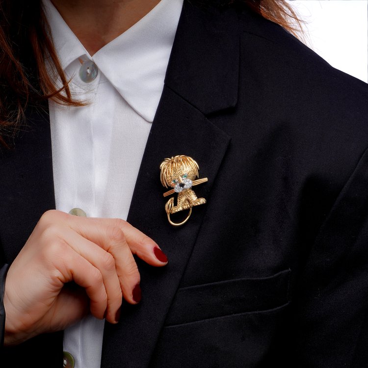 Van Cleef Arpels Lion Ebouriffe Lion Clip Brooch