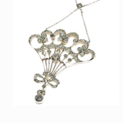 Belle Epoque Old Cut Diamond Pendant, 2.30cts, Silver and Gold, c.1900