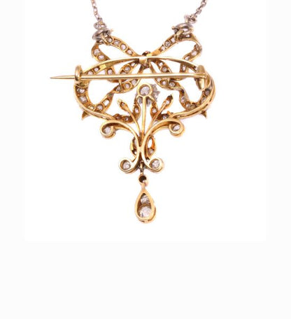 Belle Epoque Old Cut Diamond Brooch, 1.05cts, Platinum and 18ct Gold