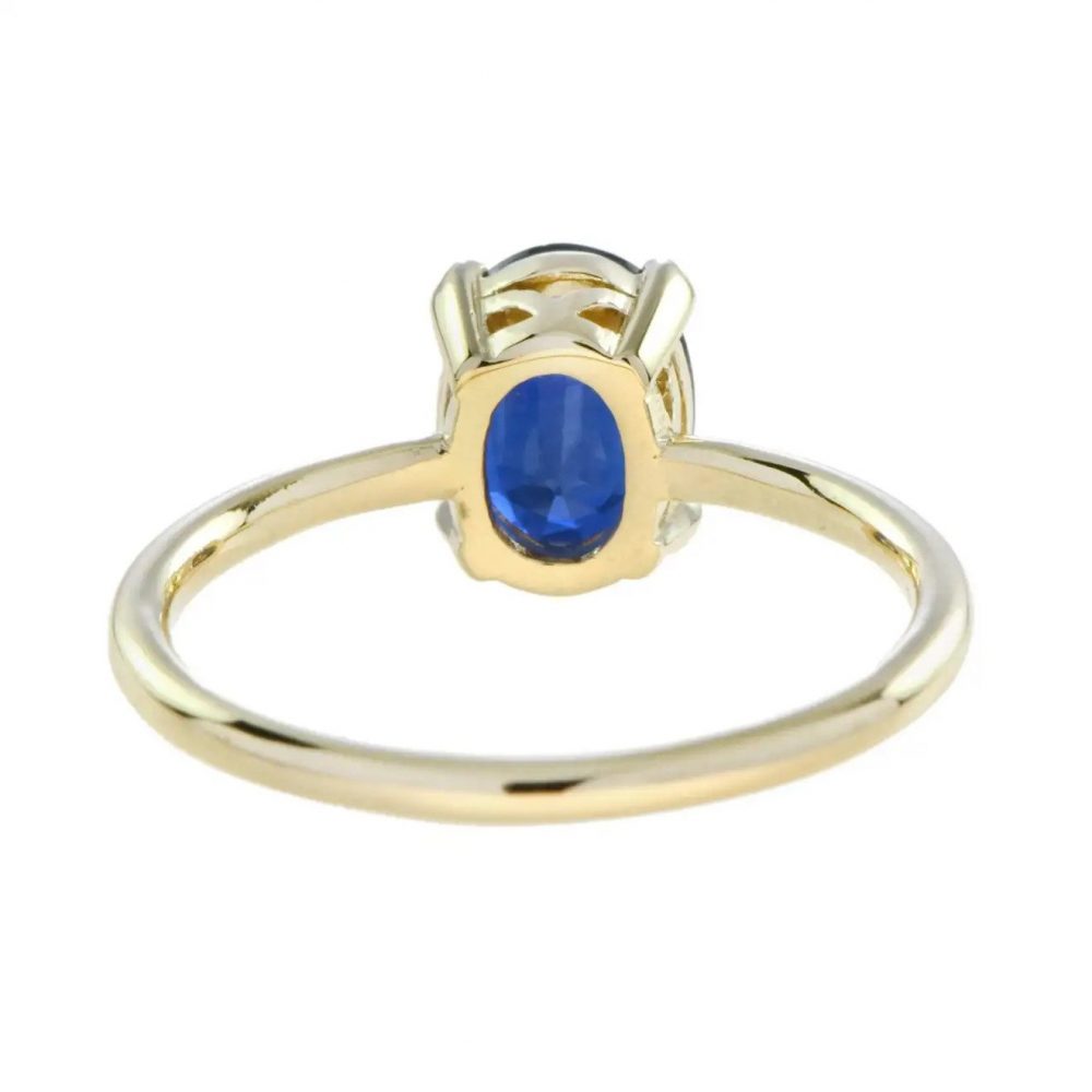 1.17ct Oval Blue Sapphire Solitaire Engagement Ring