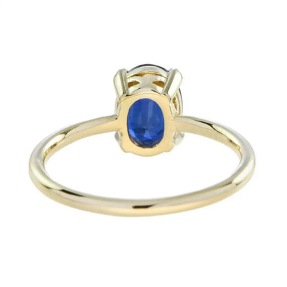 1.17ct Oval Blue Sapphire Solitaire Engagement Ring