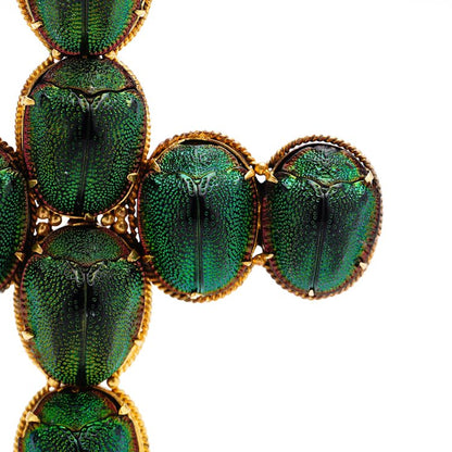 Antique Victorian 15ct Gold Cross Pendant with Scarab Beetle
