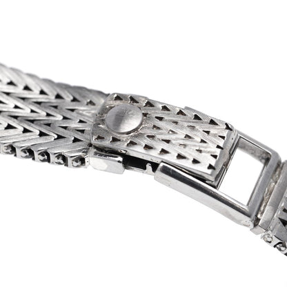 Patek Philippe 18ct White Gold Watch with Square Diamond Bezel