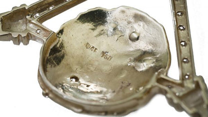 Vintage 18ct Yellow Gold Chain Necklace with Diamonds; set with 0.38cts round brilliant-cut diamonds in a geometric design. Circa 1970s