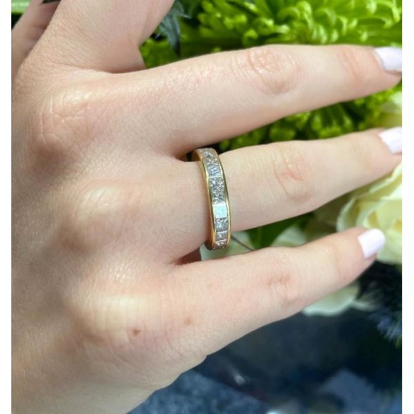 Princess Cut Diamond Full Eternity Ring in 18ct Yellow Gold, 4.50 carats