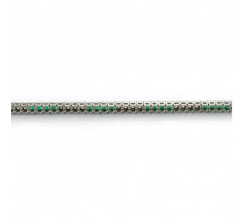 Emerald Diamond and Platinum Line Bracelet, 4.49 carat total