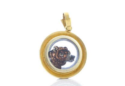 Antique Victorian Essex Crystal, Pearl and Enamel Bear Pendant