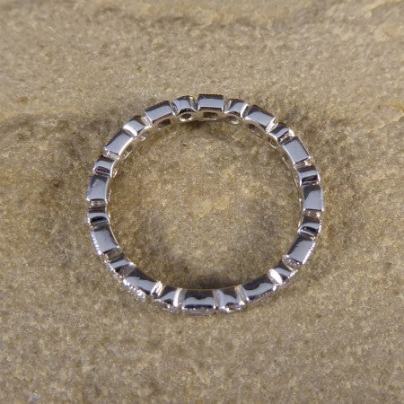 Brilliant and Princess-Cut Full Eternity Diamond Ring, 0.80 carat total