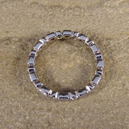 Brilliant and Princess-Cut Full Eternity Diamond Ring, 0.80 carat total