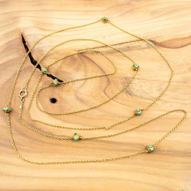 Antique Victorian Turquoise and Gold Necklace