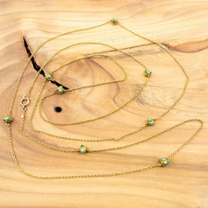 Antique Victorian Turquoise and Gold Necklace